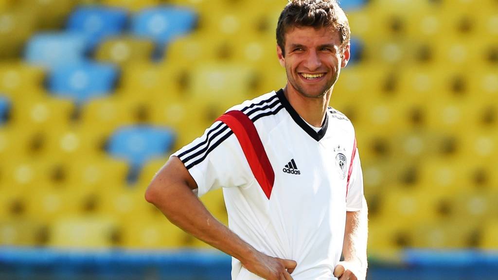 Germany's Thomas Muller in training