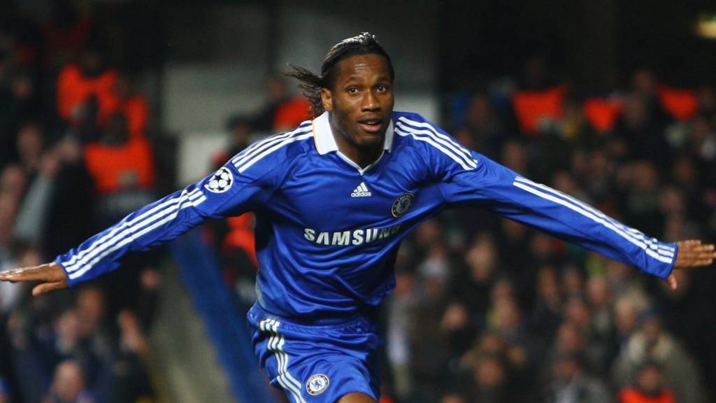 Didier Drogba with Champions League trophy