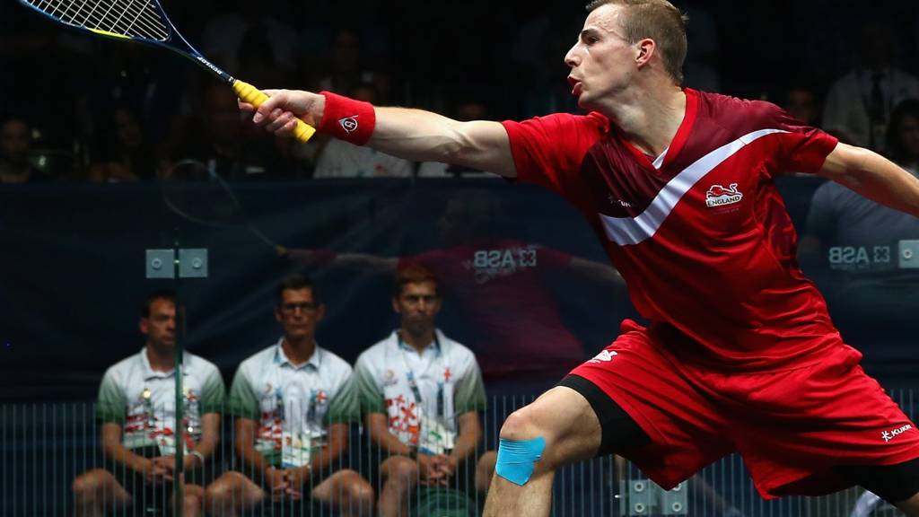 Nick Matthew of England competes in Glasgow 2014