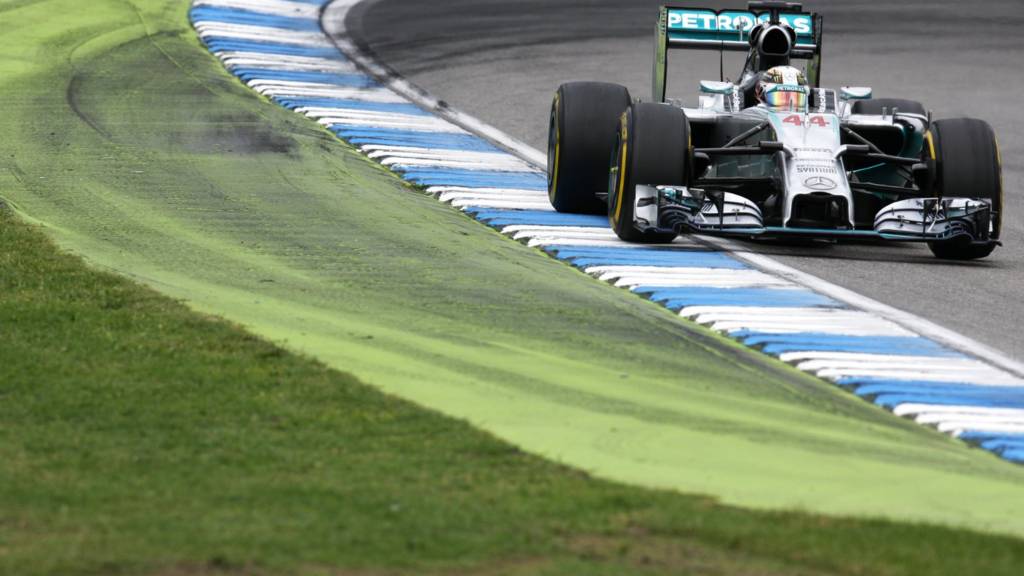 Lewis Hamilton racing in the 2014 Formula One champiionship