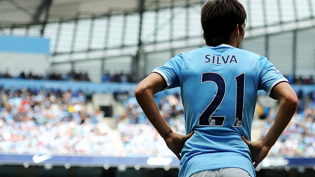 David Silva at the Etihad Stadium