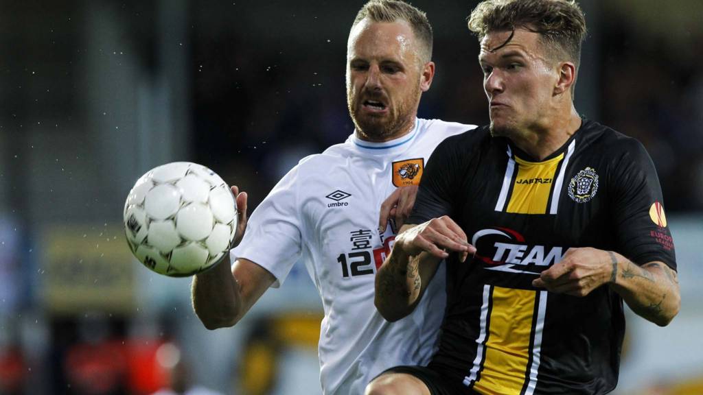 Hull in action in the Europa League