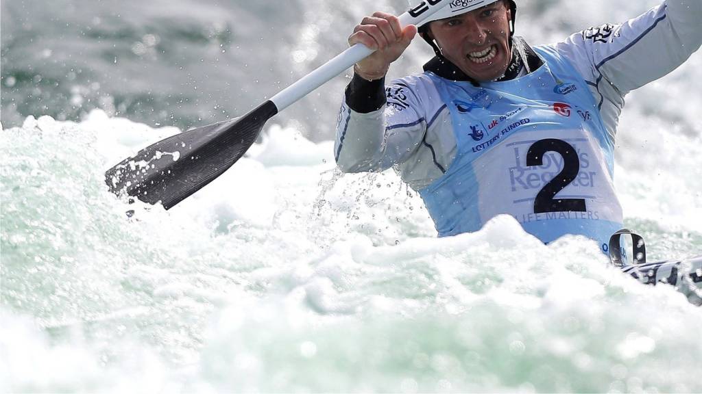 David Florence completes a slalom course