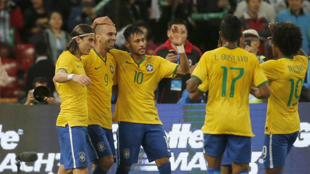 Brazil celebrate scoring