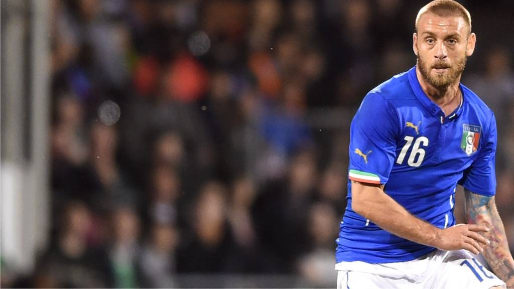 Italy's Daniele Di Rossi prepares to win his 100th cap against Croatia