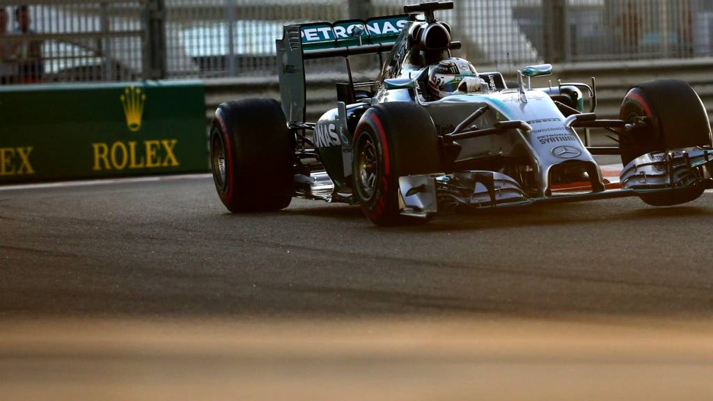 Lewis Hamilton on the track