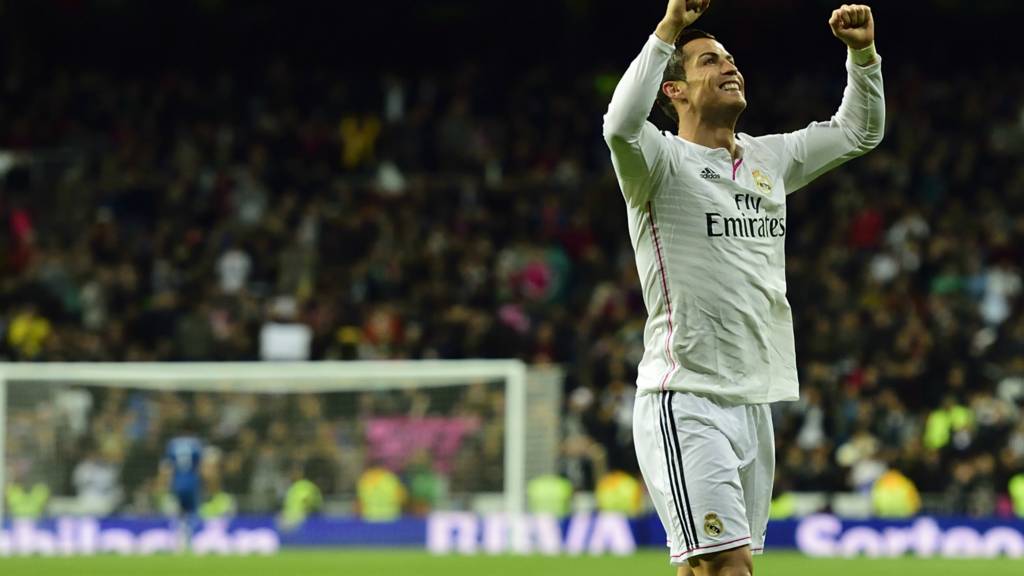 Cristiano Ronaldo celebrates after another win for Real Madrid