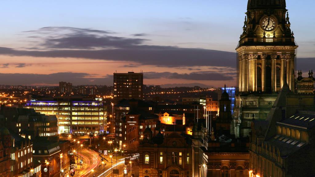 Leeds sunset skyline