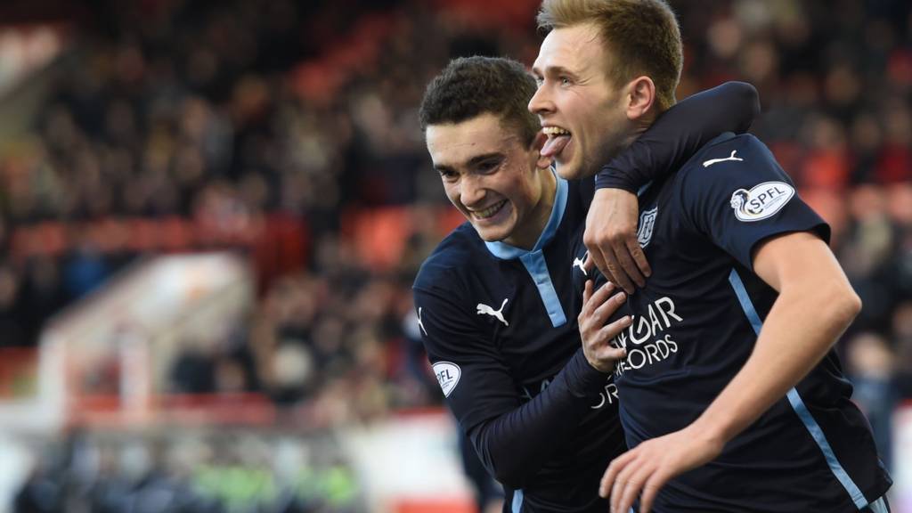 Dundee have come from behind to lead at Pittodrie