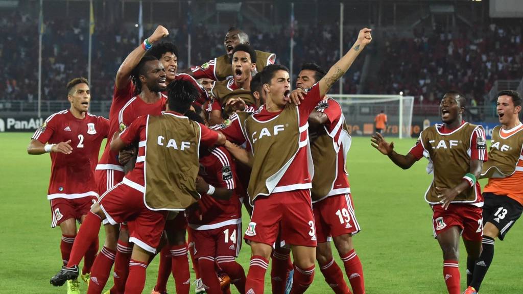 Equatorial Guinea's players celebrate