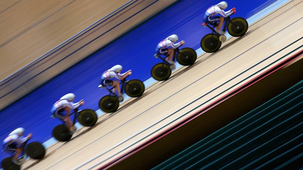 Team GB in training for the World Track Cycling Championships
