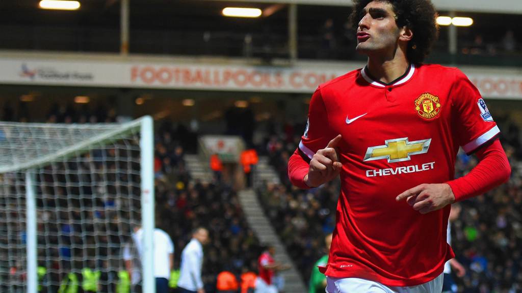 Marouane Fellaini celebrates