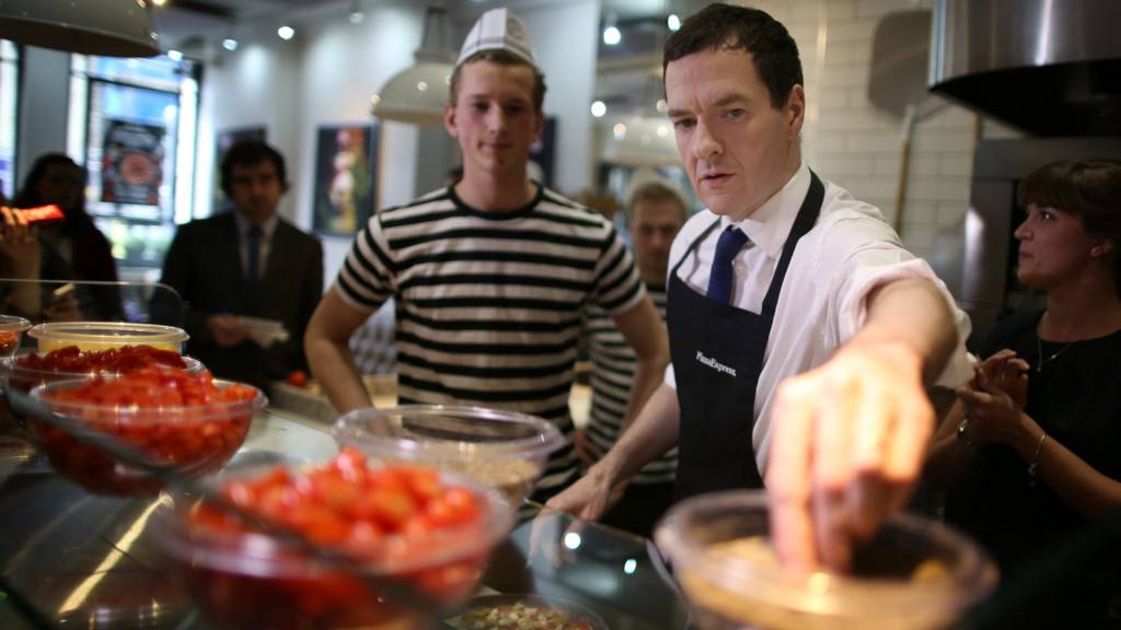 George Osborne making pizza
