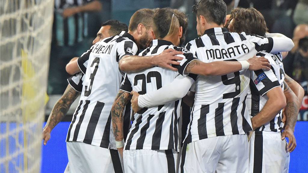 Juventus players celebrating
