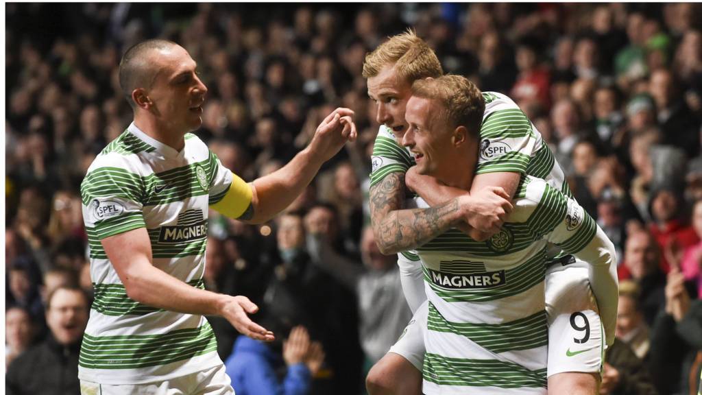 Leigh Griffiths (right) scored a hat-trick for Celtic