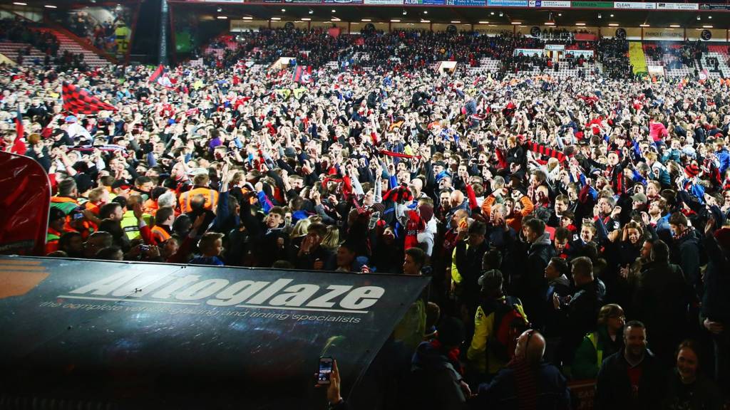 Bournemouth fans celebrate