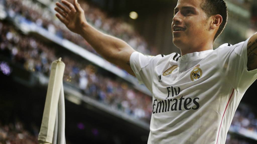 James Rodriguez celebrates