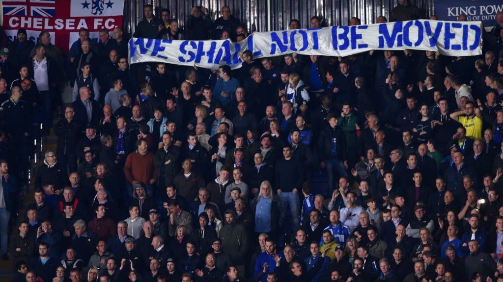 Chelsea fans at the King Power Stadium