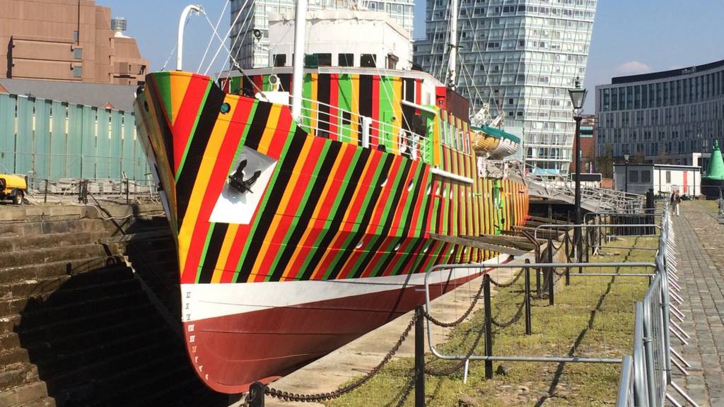Dazzle Ship in Liverpool