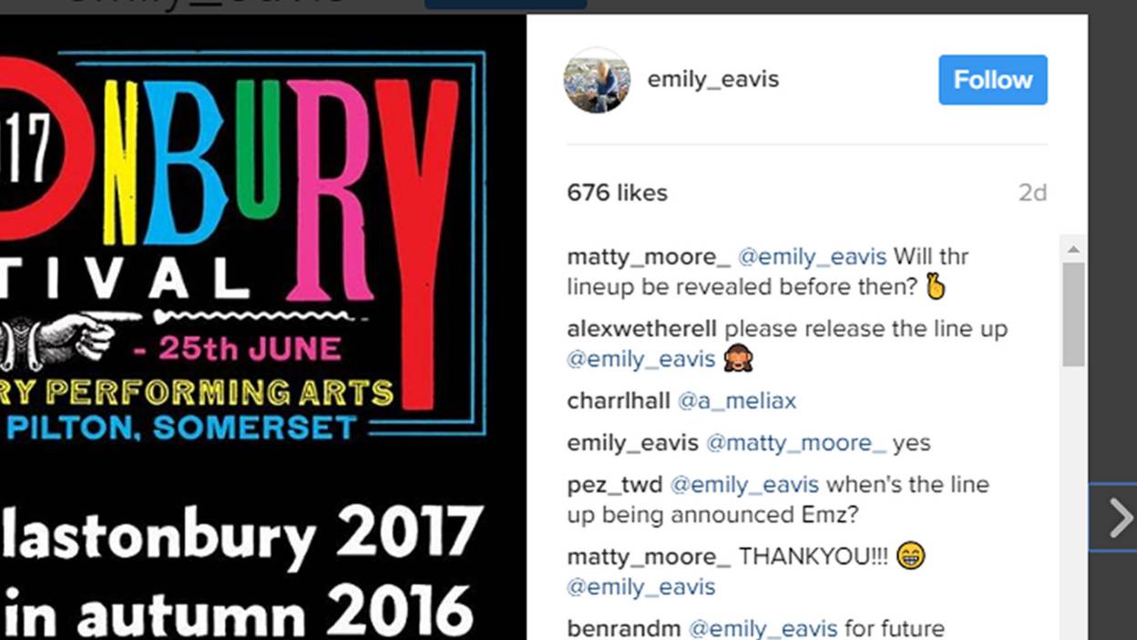 Emily Eavis on Instagram
