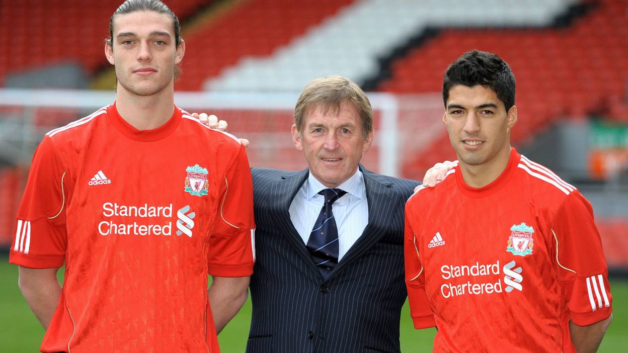 Kenny Daglish Luis Suarez and Andy Carroll