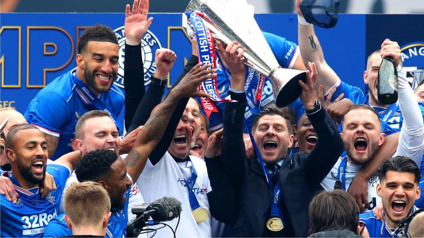 Rangers lift trophy after completing unbeaten league season reaction