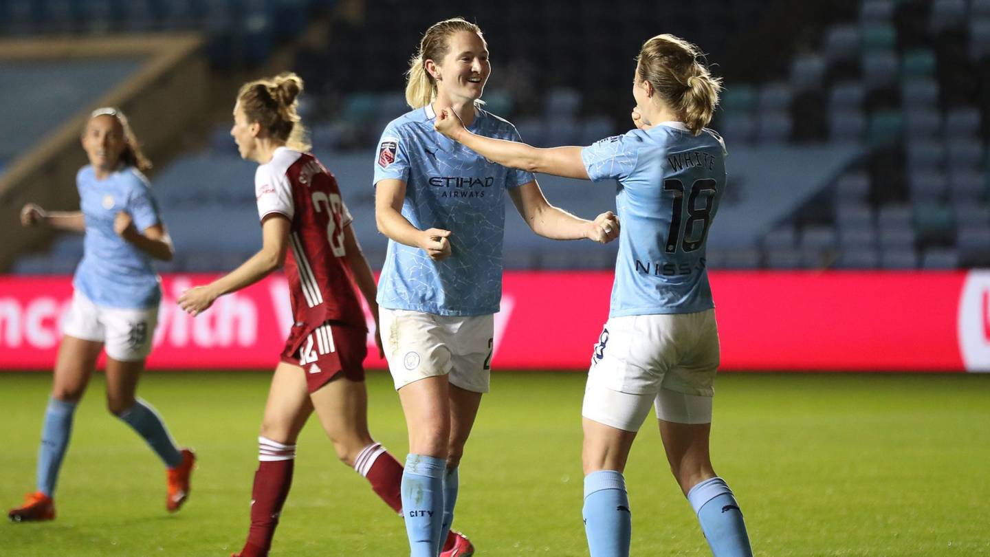 Women's FA Cup semifinal Holders Man City beat Arsenal to reach final