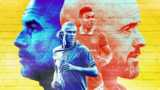 Graphic illustrating the 2023 FA Cup final between Manchester City and Manchester United