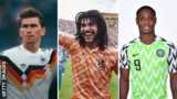 West Germany 1990, Netherlands 1988 and Nigeria 2018 kits