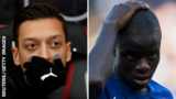 Arsenal's Mesut Ozil and Chelsea's N'Golo Kante