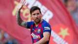 Lionel Messi in a Barcelona shirt