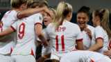 England celebrate scoring in a Women's World Cup qualifying match against Northern Ireland