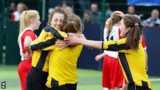 Girls celebrate a goal in the FA People's Cup
