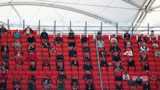 Socially distanced football fans during a Bundesliga match