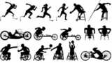 Disability athletes silhouettes