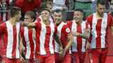 Girona players celebrate