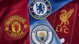 Badges of the four English Champions League teams