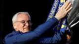 Claudio Ranieri with Premier League trophy