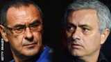Former Chelsea managers Maurizio Sarri and Jose Mourinho