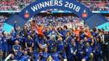 Chelsea celebrate winning the 2018 FA Cup