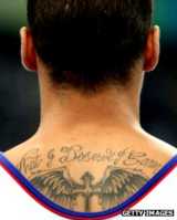 Louis Smith's neck showing tattoo