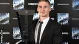 Sam Tomkins with the Man of Steel trophy