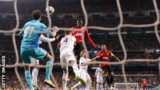 Danny Welbeck heads Manchester United in front against Real Madrid