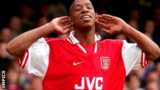 Ian Wright playing for Arsenal