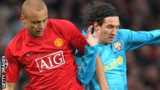 Wes Brown and Lionel Messi