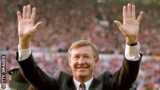 Sir Alex Ferguson celebrates after winning the 1993 title