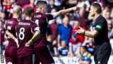 Hearts players protest