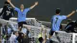 Uruguay celebrate qualifying for the 2010 World Cup
