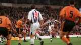 Kevin Kilbane scores the first goal in the Black Country derby for West Brom