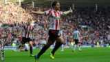 Sunderland match-winner Fabio Borini celebrates his goal against Newcastle United